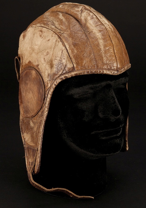 Jimmy Stewart Charles Lindbergh leather flight helmet from The Spirit of