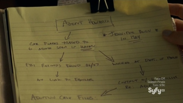 Haven S4x08 - Jennifer looks at her connection to Agent Howard with Vince at the Haven Herald