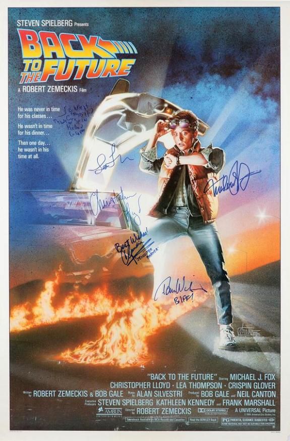 Back to the Future poster signed by 6 principle cast!