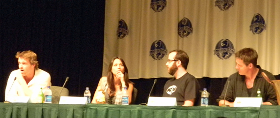 Michael Shanks, Lexa Doig, Martin Gero and Ben Browder