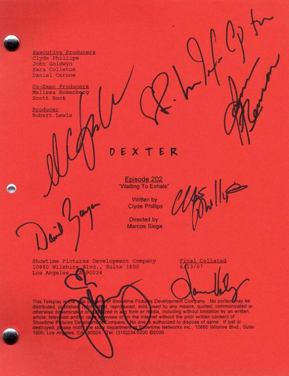 Bones script signed by Emily Deschanel & David Boreanaz
