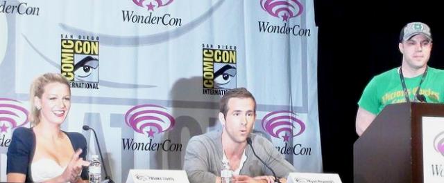 Blake Lively Ryan Reynolds Geoff Johns at WonderCon 2011