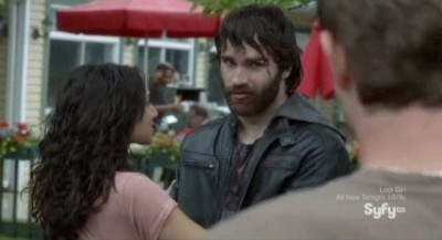 Being Human S3x02 - Bearded Aidan is picked up by Josh and Sally