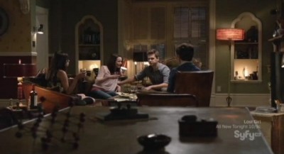 Being Human S3x05 - After dinner in the living room sipping wine