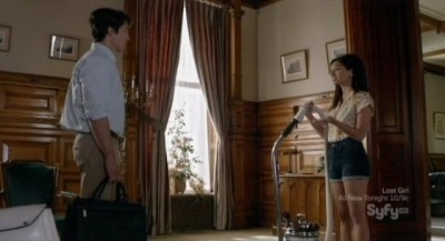 Being Human S3x05 - Sally is vacuuming the funeral home as Max enters