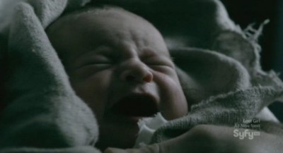 Being Human S3x10 - Aidan holds the little waif in his arms