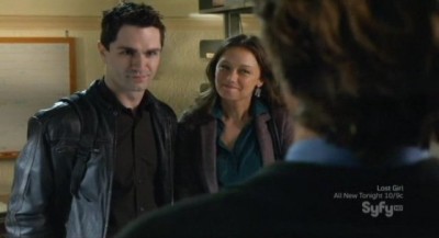 Being Human S3x10 - Kat and Aidan do not like the rude Professor Westin