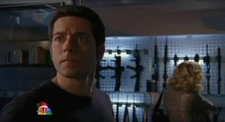 Chuck S5x08 - Sarah selects weapons as Chuck inquires