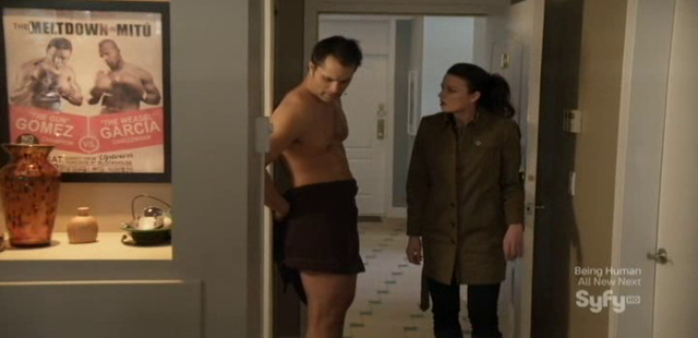 Continuum S1x07 - The Politics of Time - Kiera catches Carlos in the shower 