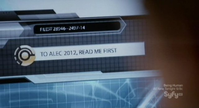 Continuum S1x10 - Alec gets the e-mail message from the future