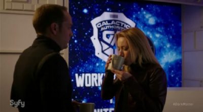 Dark Matter S2x04 The Android diverts the attention of a guard