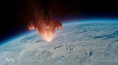 Dark Matter S2x05 Chief Inspector Kierken's ship drops out of FTL and enters the atmosphere