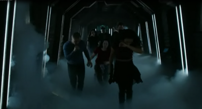 Dark Matter S2x10 Crew escaping to the Marauder