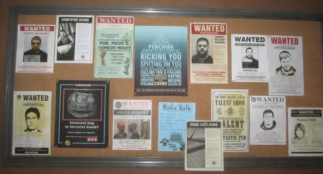 Wanted Posters at Sheriff Carter Office Eureka during set visit