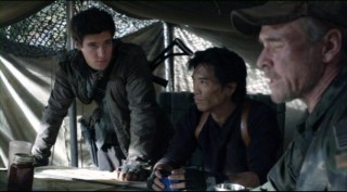 Falling Skies S2x01 Drew Roy with Peter Shinkoda and Will Patton
