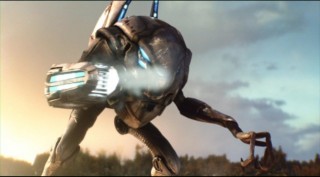 Falling Skies S2x01 Mech Gatling gun in action