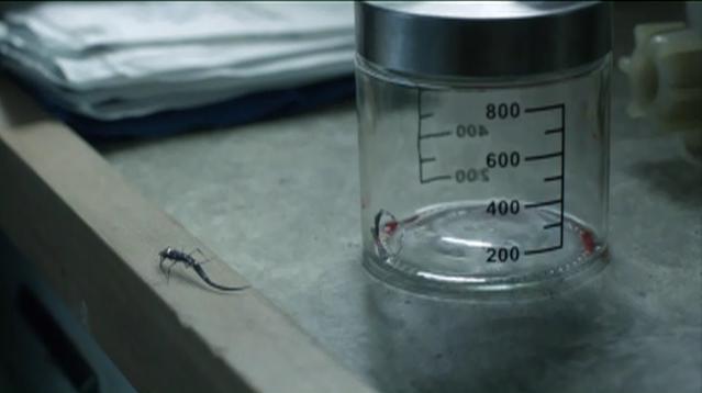 FallingSkies S2x03 - Alien flying bug escapes the glass container