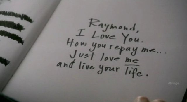 Fringe S4x06 - Anee's note to Raymond