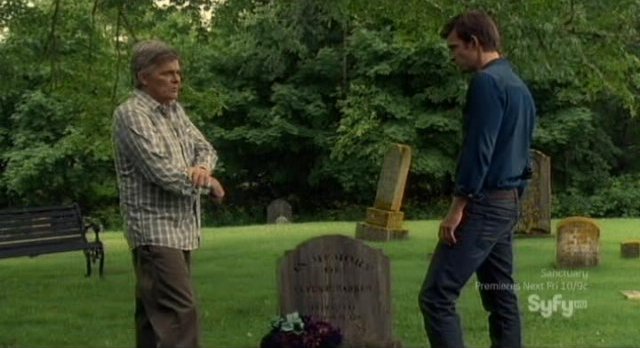 Haven S2x12 - Chief and Nathan Wuornos at the cemetary