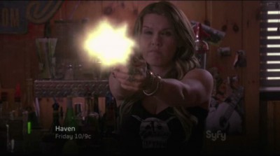 Haven S4x02 - Lexie takes and and fires like the pro that she is