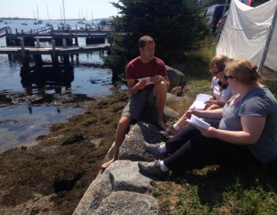 Nora and Lilla Zuckerman working with Colin Ferguson on Haven - image courtesy Lilla Zuckerman Twitter feed!