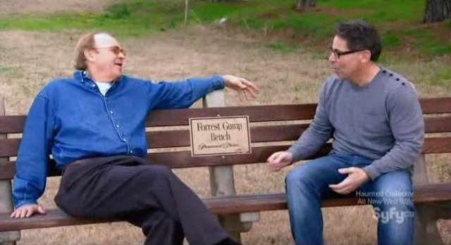 Hollywood Treasure S2x04 - Chris and Joe at the famous Forrest Gump bench