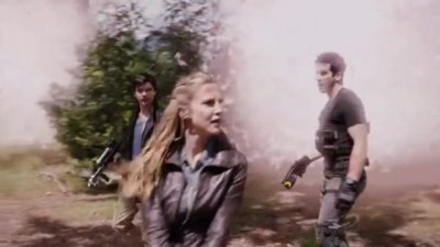 Primeval New World S1x13 - Connor Dylan and Evan are safe at the anomlay hub