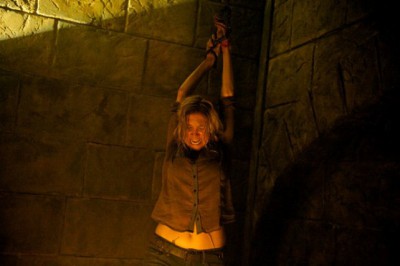 Revolution S2x04 - Rachel is strung up by Ken to be murdered "Patriot Games" Episode 204 -- Pictured: Elizabeth Mitchell as Rachel Matheson -- (Photo by: Felicia Graham/NBC)