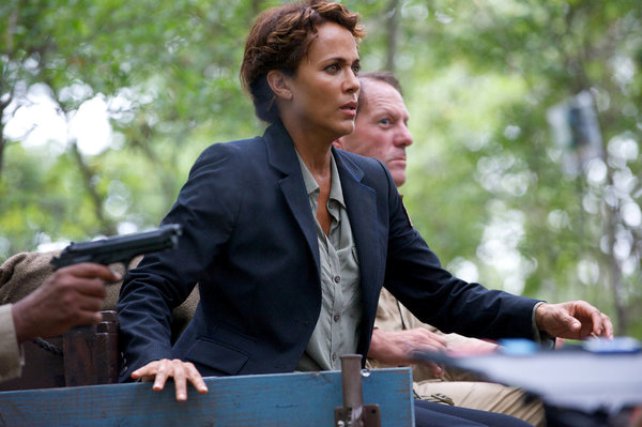 Revolution S2x05 - Secretary Allenford is shot "One Riot, One Ranger" Episode 205 -- Pictured: Nicole Ari Parker as Secretary Justine Allenford -- (Photo by: Felicia Graham/NBC)