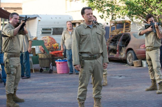 Revolution S2x05 - Director Truman confronts the Texas Rangers "One Riot, One Ranger" Episode 205 -- Pictured: Steven Culp as Edward Truman -- (Photo by: Felicia Graham/NBC)