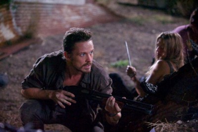 Revolution S2x05 - Monroe Charlie and Miles are ambushed "One Riot, One Ranger" Episode 205 -- Pictured: (l-r) David Lyons as Gen. Sebastian Monroe, Tracy Spiridakos as Charlie Matheson -- (Photo by: Felicia Graham/NBC)