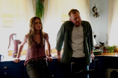 Revolution S2x06 - Charlie and Grandpa Gene together again "Dead Man Walking" Episode 206 -- Pictured: (l-r) Tracy Spiridakos as Charlie Matheson, Stephen Collins as Dr. Gene Porter -- (Photo by: Felicia Graham/NBC)