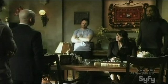 Sanctuary S4x03 The team plus Addison in Magnus' office