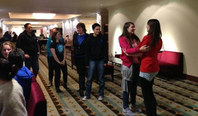 AT6 Ripples - Event attendees gather in the lobby