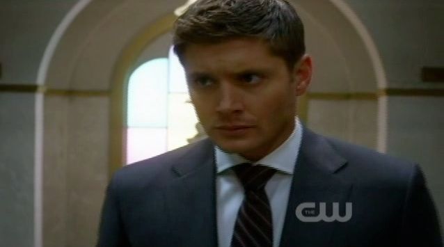 Supernatural S7x08 - Dean looking good in a suit.