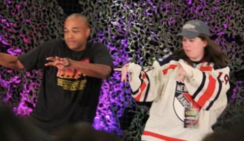 Supernatural BurCon 2012 - Rick Worthy and Rachel recreate their Backstreet Boys dancing