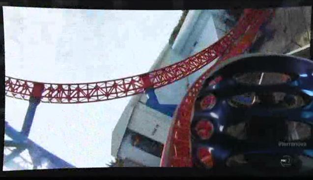 Terra Nova S1x06 Nightfall Jim and Zoe on rollercoaster