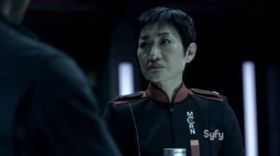 The Expanse S1x03 Captain Yao brings Holden to the bridge of the Donnager