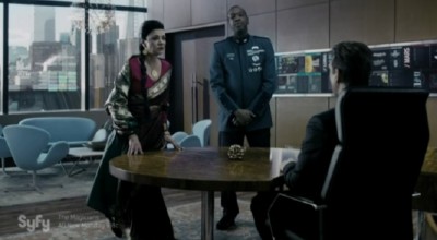 The Expanse S1x08 Chrisjen meets with Admiral Souther and Errinwright