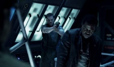 The Expanse S1x10 Amos takes out Inspector Sematimba