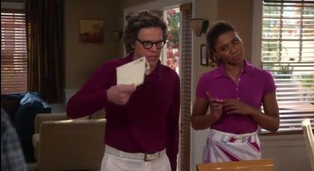 The Neighbors S2x17 Larry and Jackie with an envelope