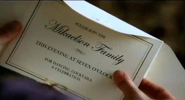 The Vampire Diaries S3x14 Mikaelson invitation