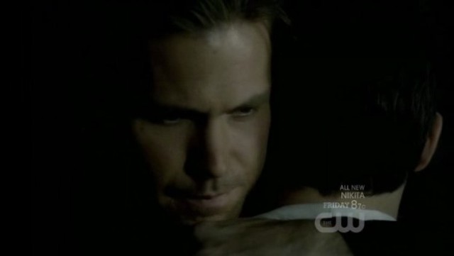 Vampire Diaries- 3x20- Ending Scene- Alaric turns into a vampire. 