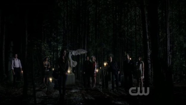 The Vampire Diaries 3x20 - Everybody saying good bye to Alaric though nobody said a word, speechless