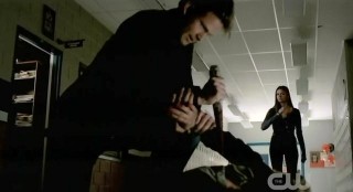 The Vampire Diaries S3x21 Alaric trying to stab Klaus