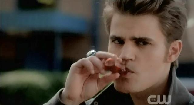 The Vampire Diaries S3x21 Stefan drinking Bonnie's blood