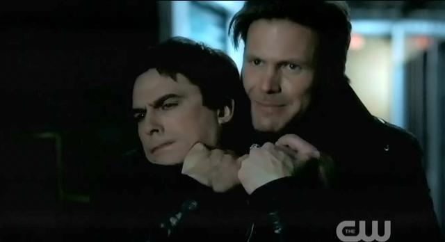 The Vampire Diaries S3x22 Alaric choking Damon