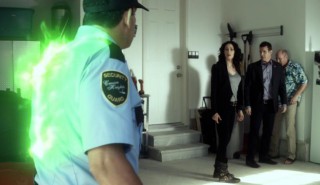 Warehouse 13 S4x17 Myka Pete and burning Guard