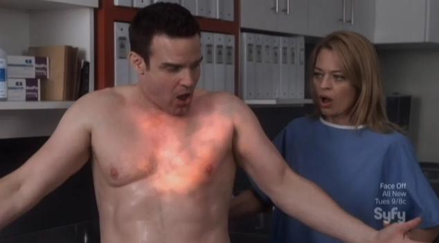 Warehouse 13 S4x09 Pete glowing tattoo